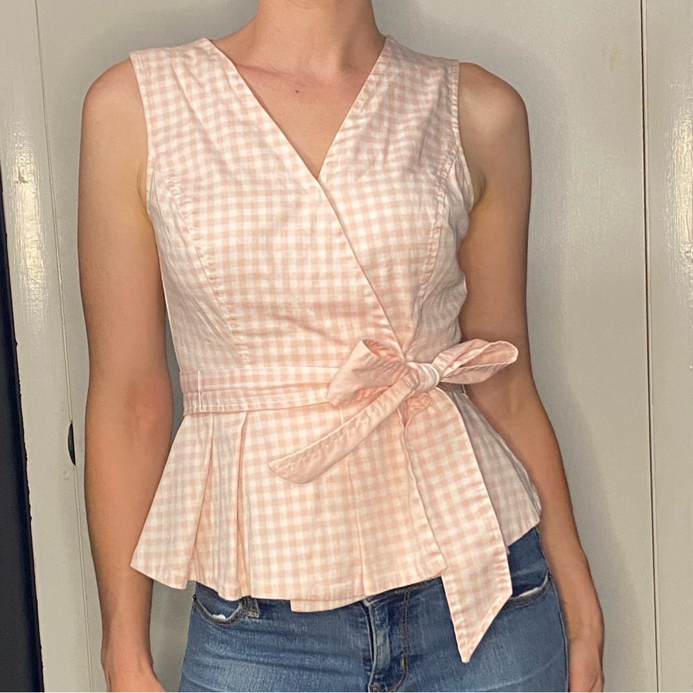 Pink Gingham Barbie Core Wrap Top
